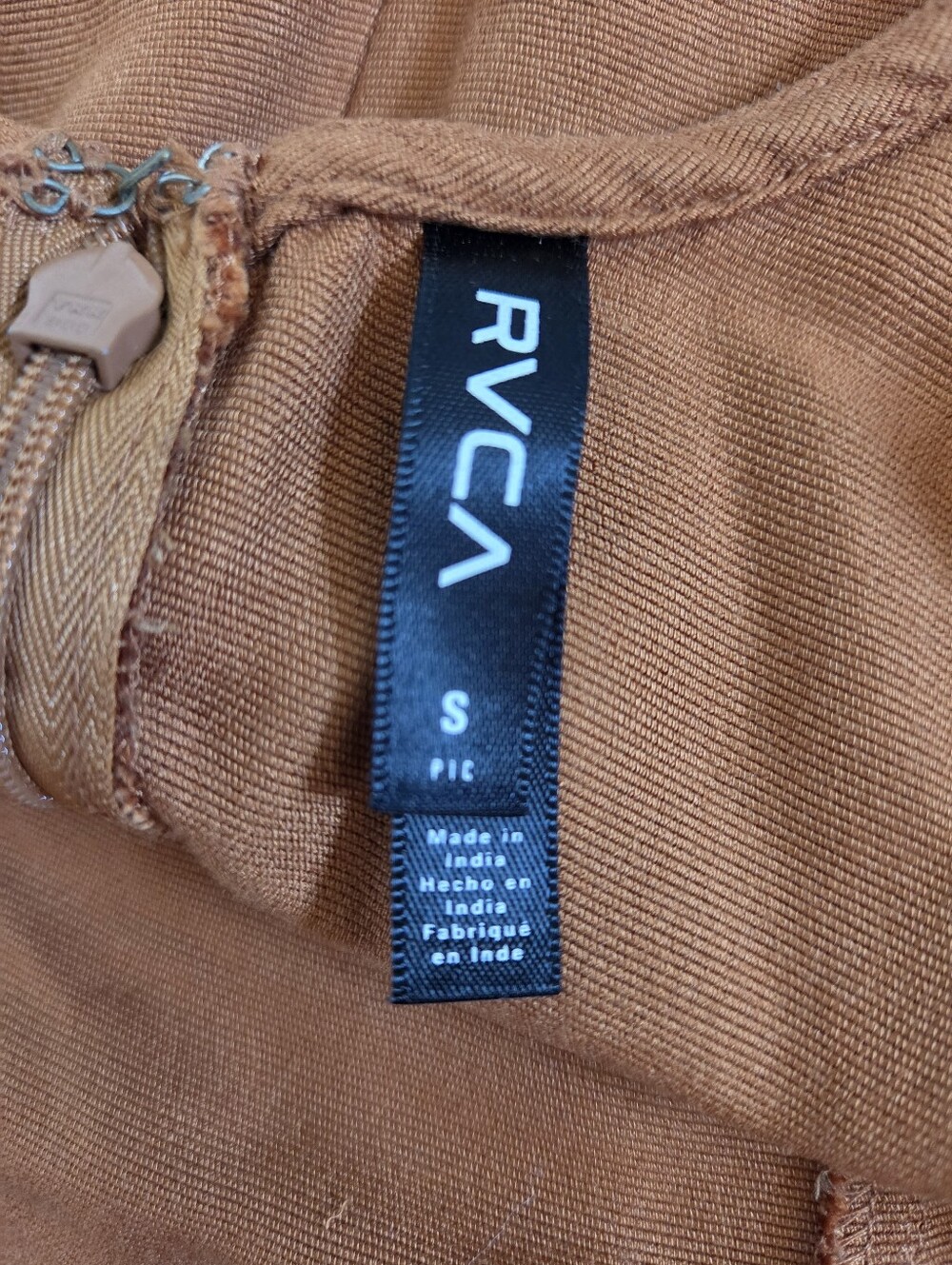RVCA rust brown crop top with side tie detail sz S - Picture 5 of 8